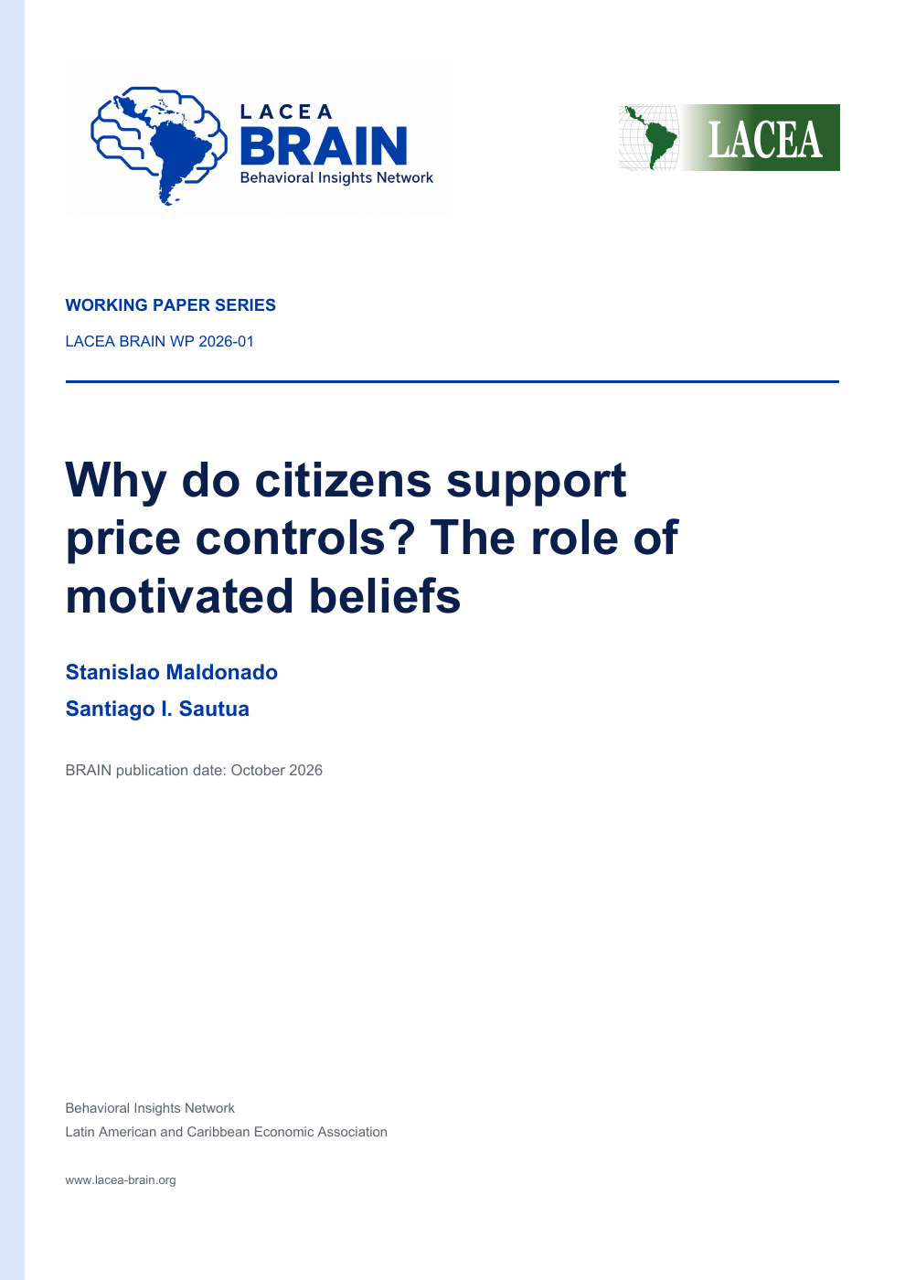LACEA BRAIN · 2026-01 · Why Do Citizens Support Price Controls? The Role of Motivated Beliefs